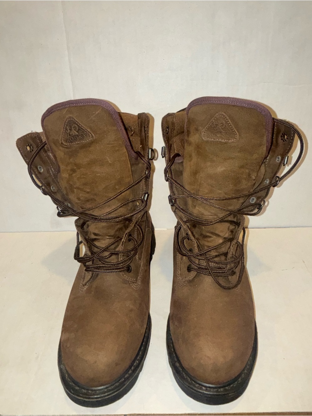 Rocky Brown Suede Lace-Up Work Boots